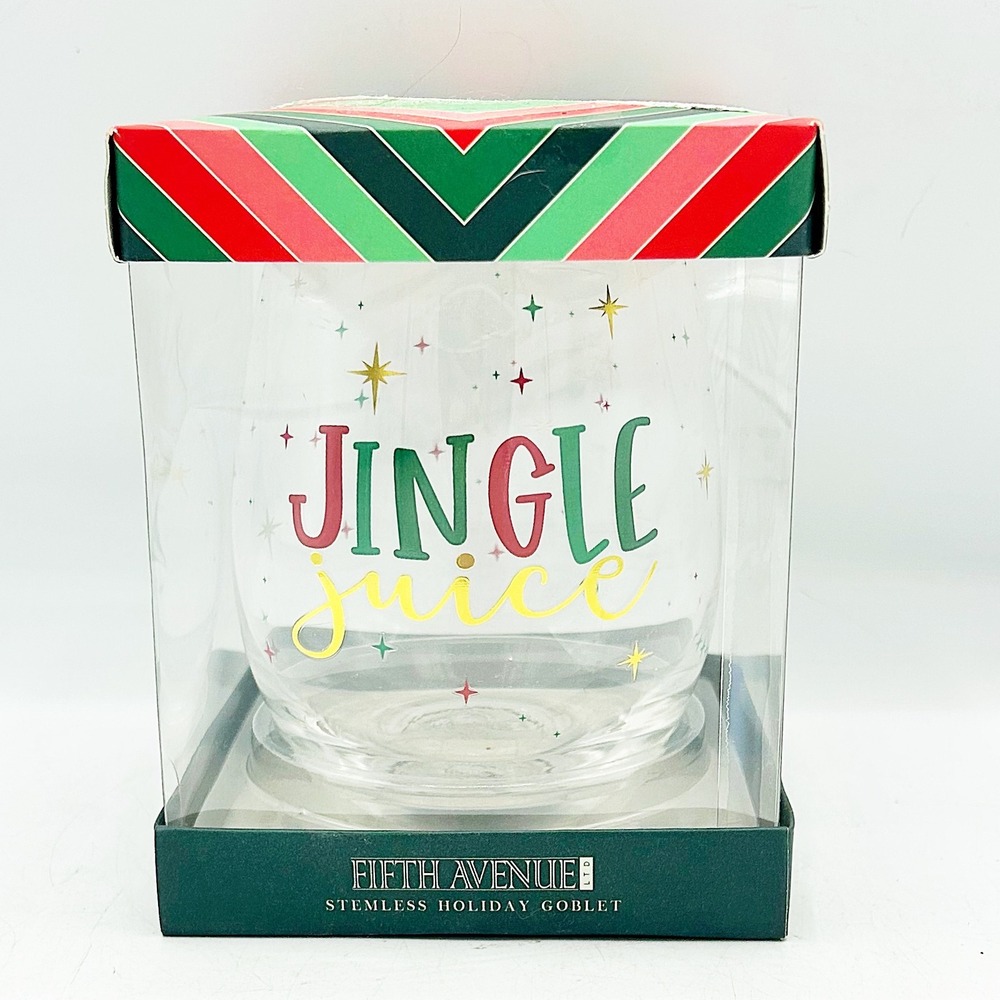 Fifth Avenue Stemless Jingle Juice‎ Christmas Wine Glass